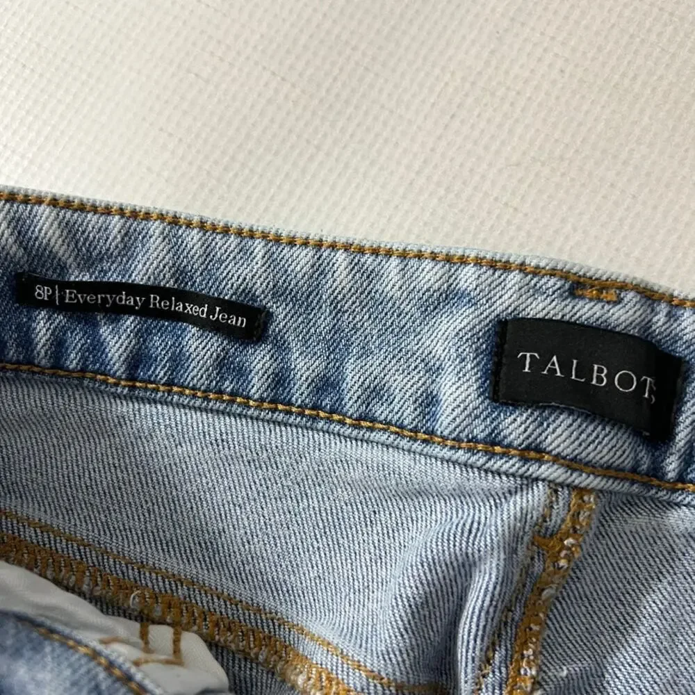 Talbots Everyday Relaxed Jeans Fiji Wash Women Size 8P Petite